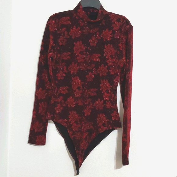 HOUSE OF HARLOW 1960 x REVOLVE Gwendolyn red burgundy bodysuit XL - Picture 5 of 10
